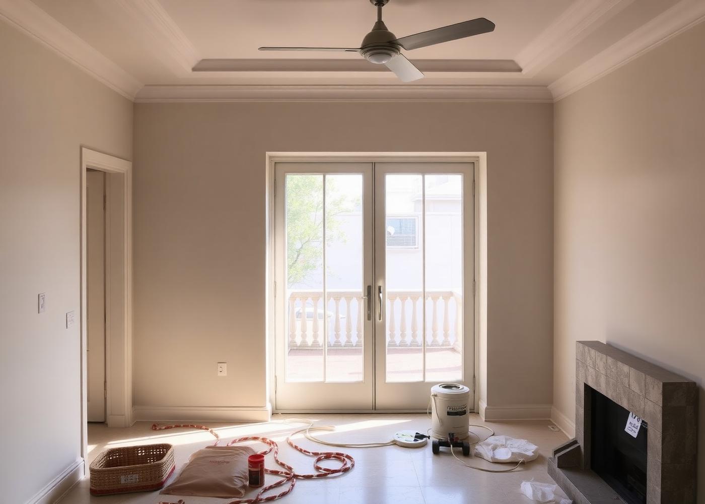 Freshly renovated room with natural light